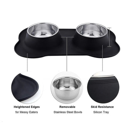 Stainless Steel Double Pet Bowl