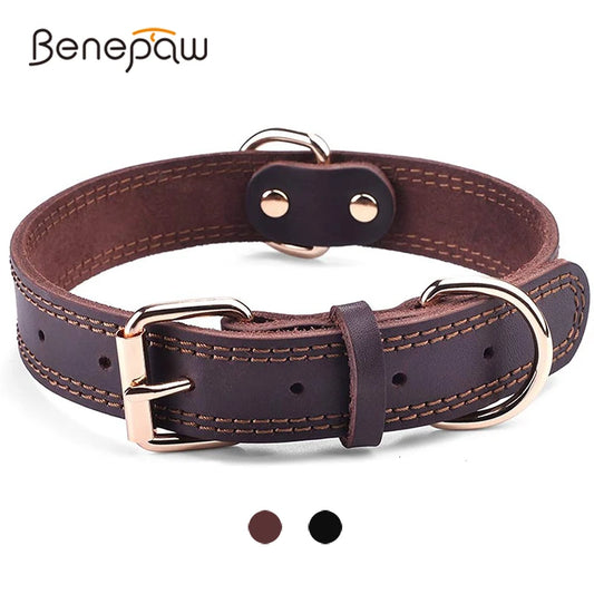 Benepaw Genuine Leather Dog Collar