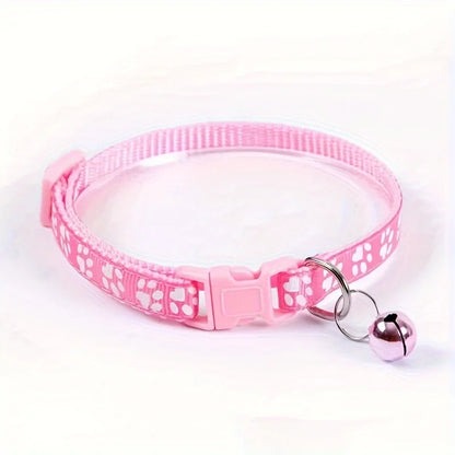 Colorful Cat Collar with Bell – Adjustable, Cute Pattern Pet Accessory