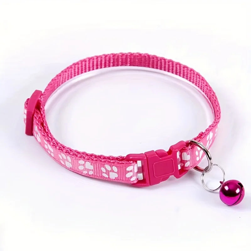 Colorful Cat Collar with Bell – Adjustable, Cute Pattern Pet Accessory