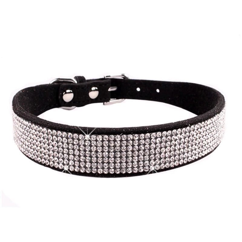 Dog Collar with Crystal Glitter Rhinestones