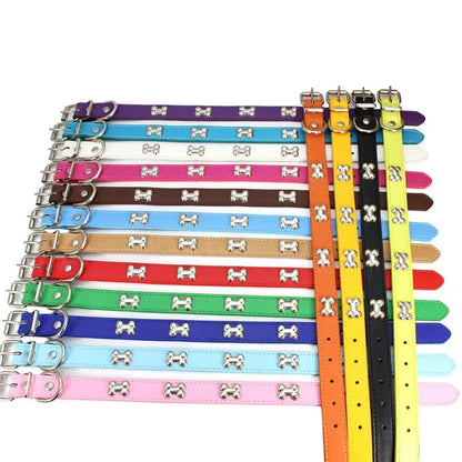 Bone Leather Durable Pet Collar