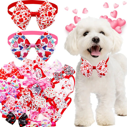 10-Pack Valentine's Dog Bowties