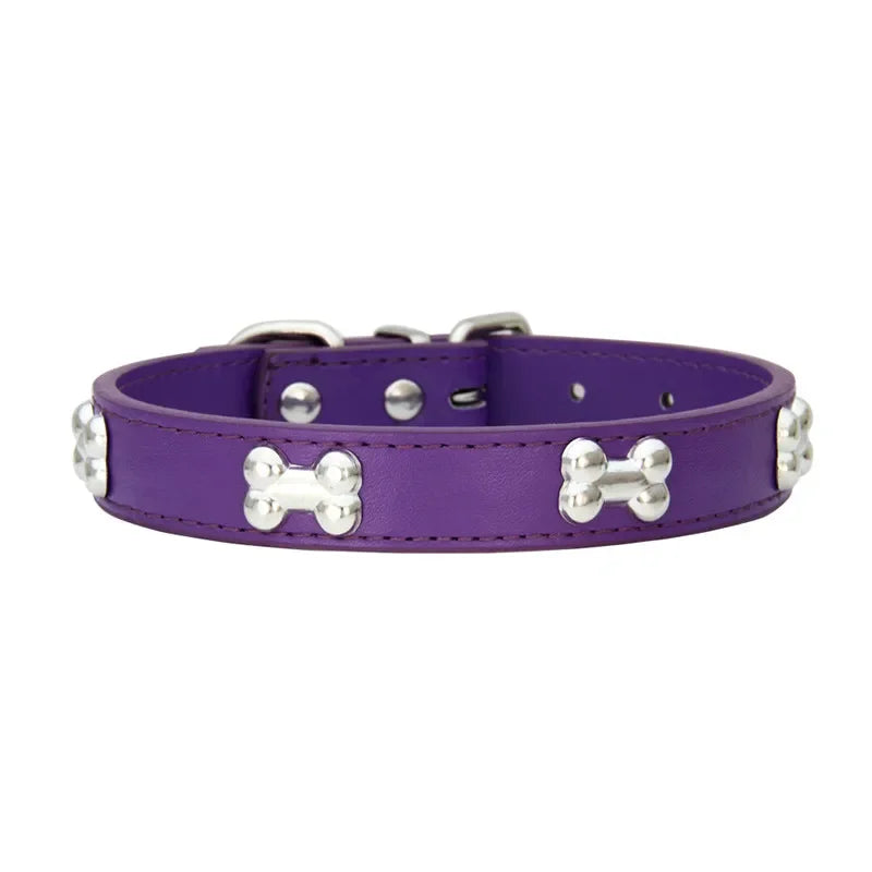 Bone Leather Durable Pet Collar