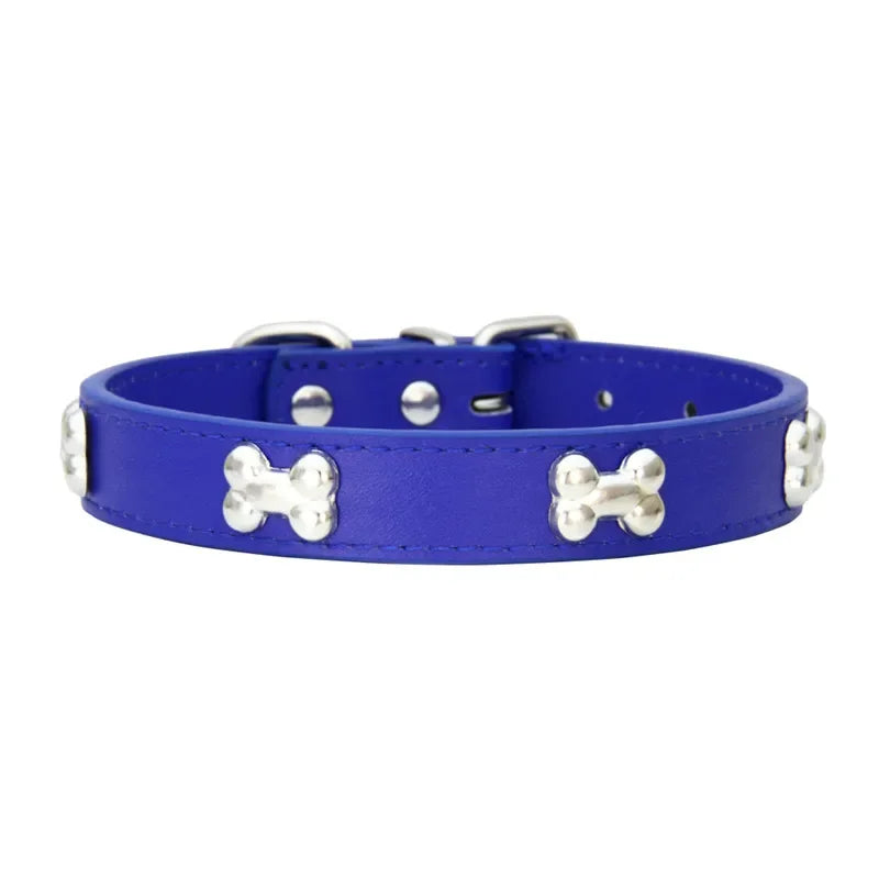 Bone Leather Durable Pet Collar