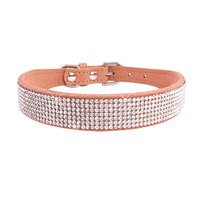 Dog Collar with Crystal Glitter Rhinestones