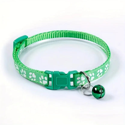 Colorful Cat Collar with Bell – Adjustable, Cute Pattern Pet Accessory