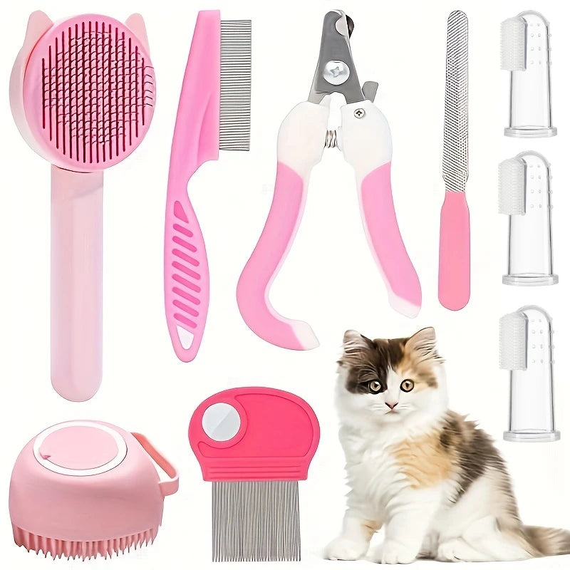 8-Piece Cat Grooming Kit