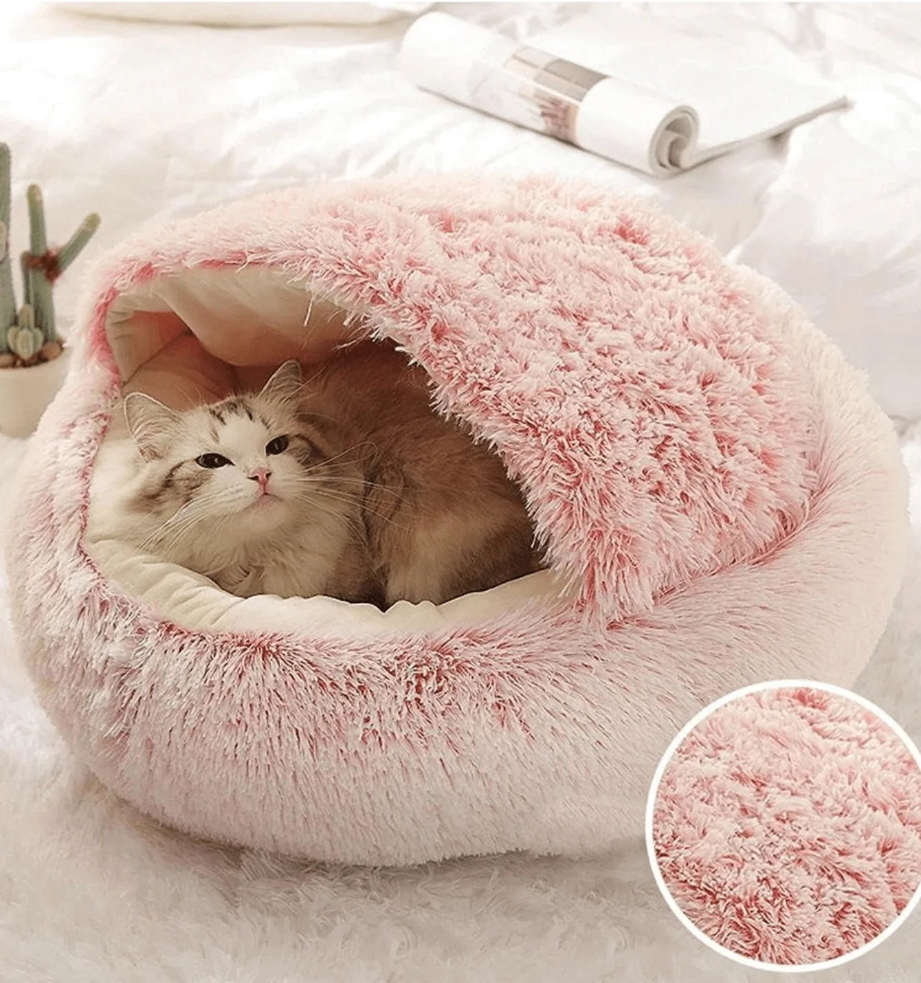 Soft Plush Round Cat Bed