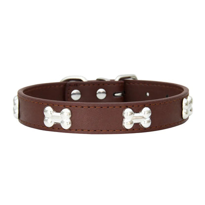 Bone Leather Durable Pet Collar