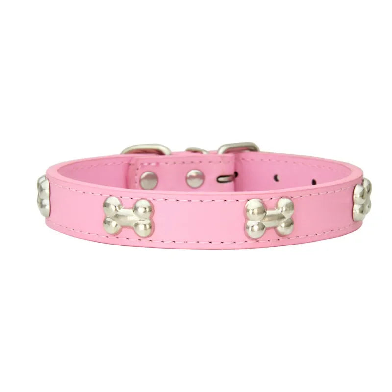 Bone Leather Durable Pet Collar