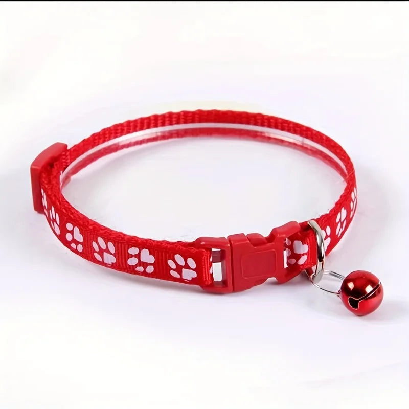 Colorful Cat Collar with Bell – Adjustable, Cute Pattern Pet Accessory