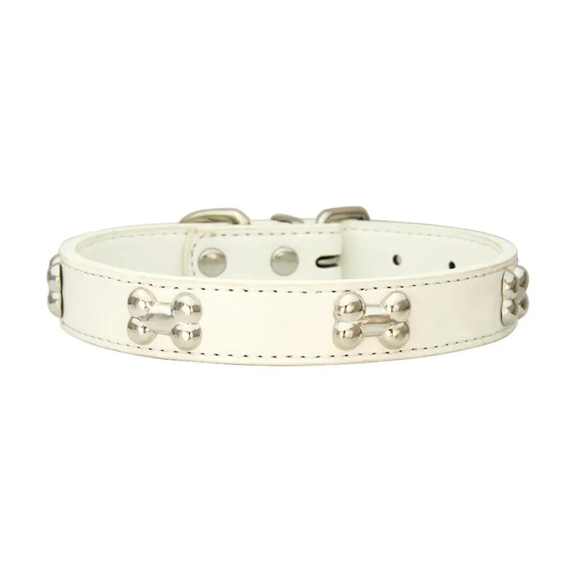 Bone Leather Durable Pet Collar