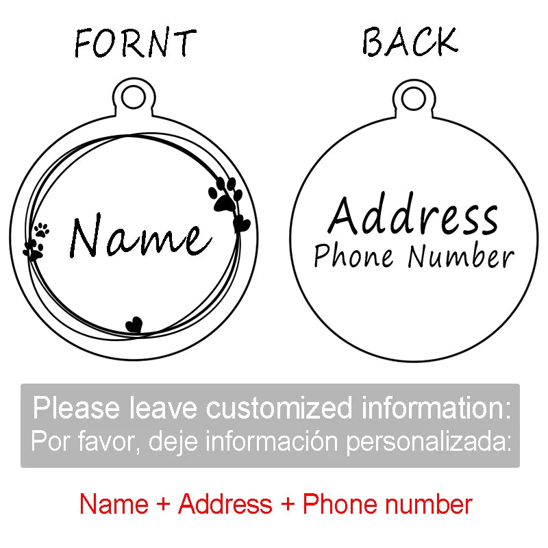 Custom Personalized Cat & Dog ID Tag