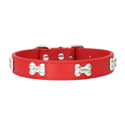 Bone Leather Durable Pet Collar