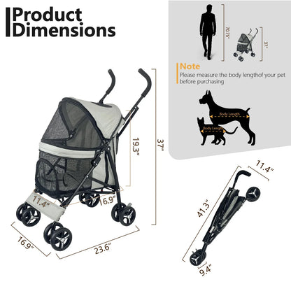 Lightweight Folding Pet Stroller