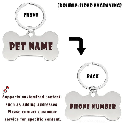 Personalized Bone-Shaped Pet ID Tag