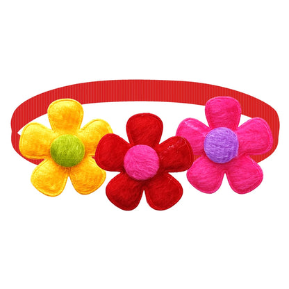 50/100pcs Colorful Flower Dog Bow Ties