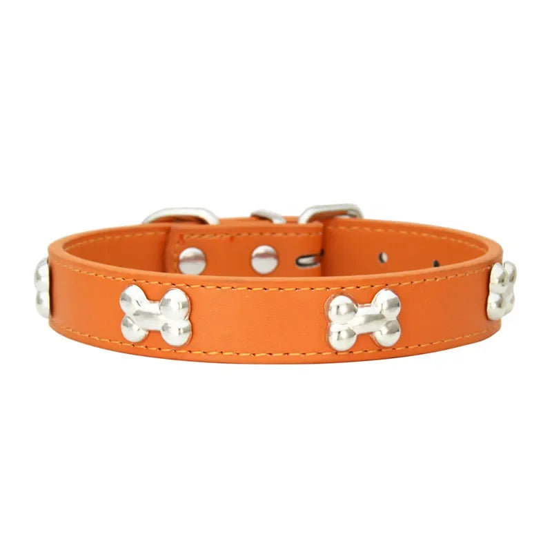 Bone Leather Durable Pet Collar