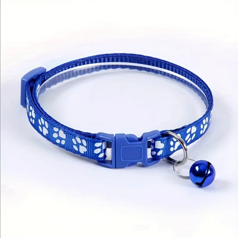 Colorful Cat Collar with Bell – Adjustable, Cute Pattern Pet Accessory