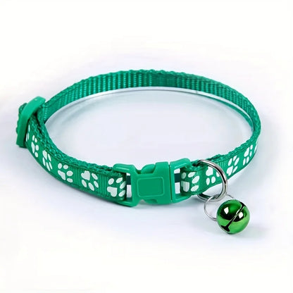 Colorful Cat Collar with Bell – Adjustable, Cute Pattern Pet Accessory