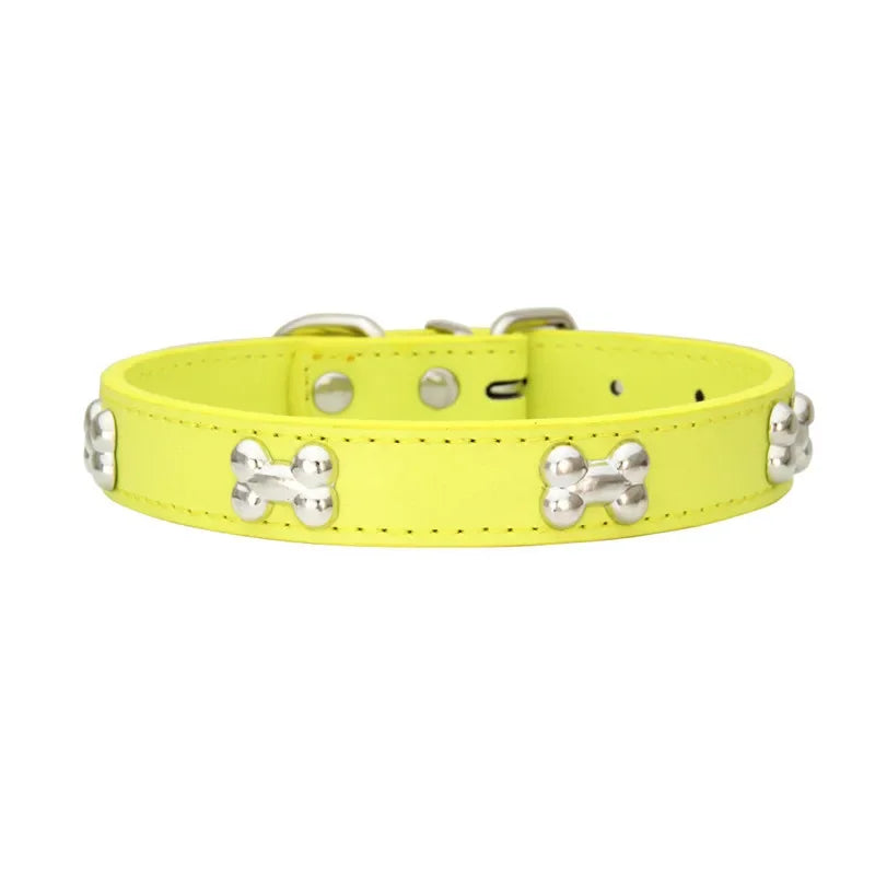 Bone Leather Durable Pet Collar