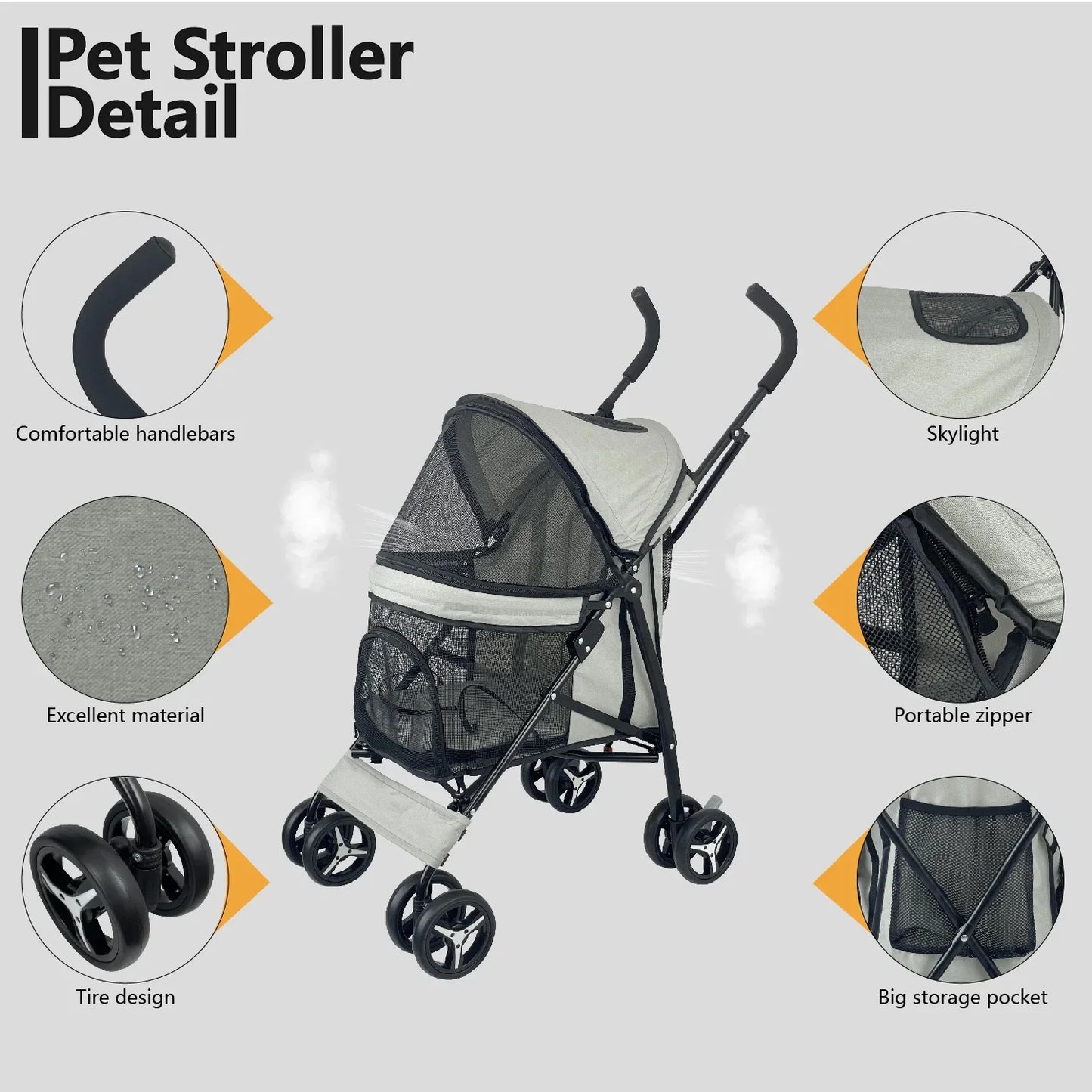 Lightweight Folding Pet Stroller