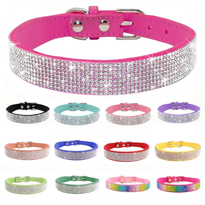 Dog Collar with Crystal Glitter Rhinestones