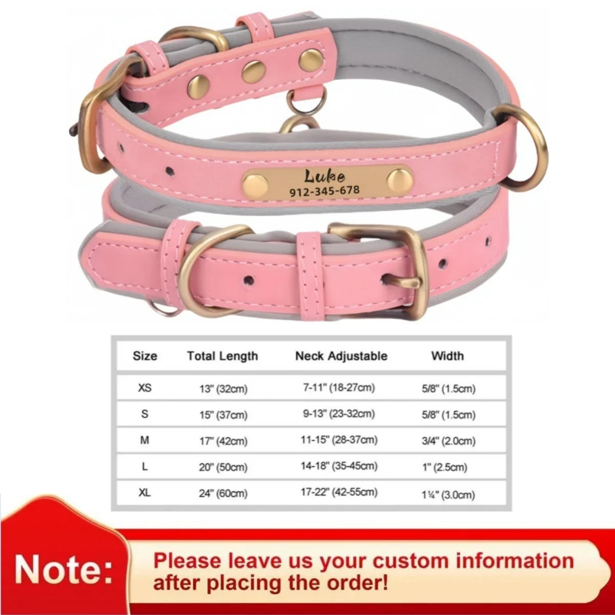 Personalized Leather Dog Collar