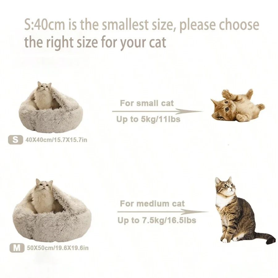 Soft Plush Round Cat Bed