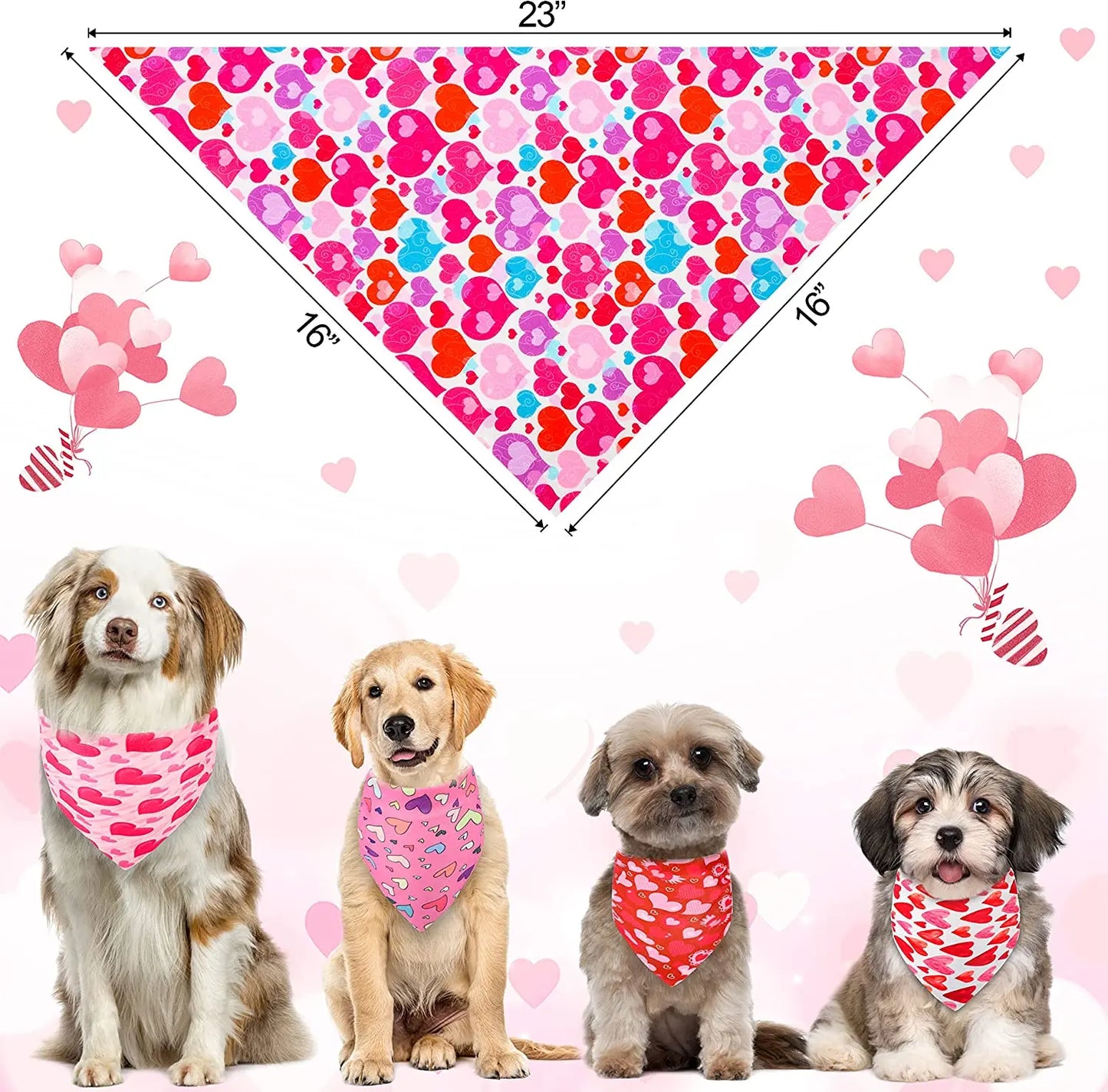 Valentine's Dog Bandanas (20-Pack)