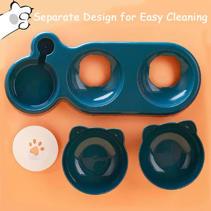 Triple Cat Bowls Pet Feeder