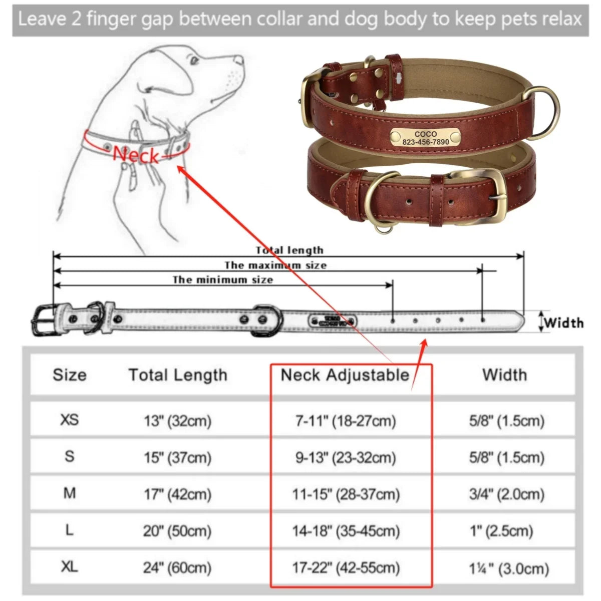 Personalized Leather Dog Collar