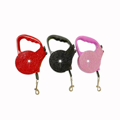 Rhinestone Leash & Bone Bag Dispenser