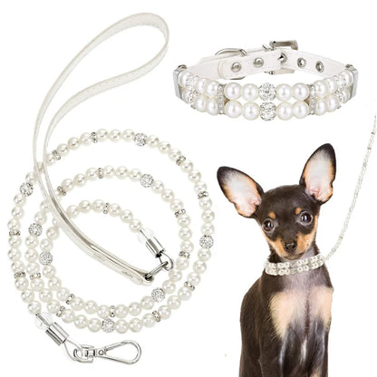 Pearl Dog Collar & Leash Set