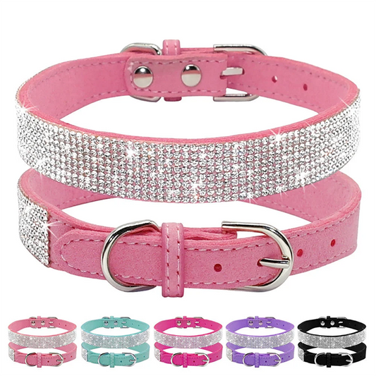 Dog Collar with Crystal Glitter Rhinestones