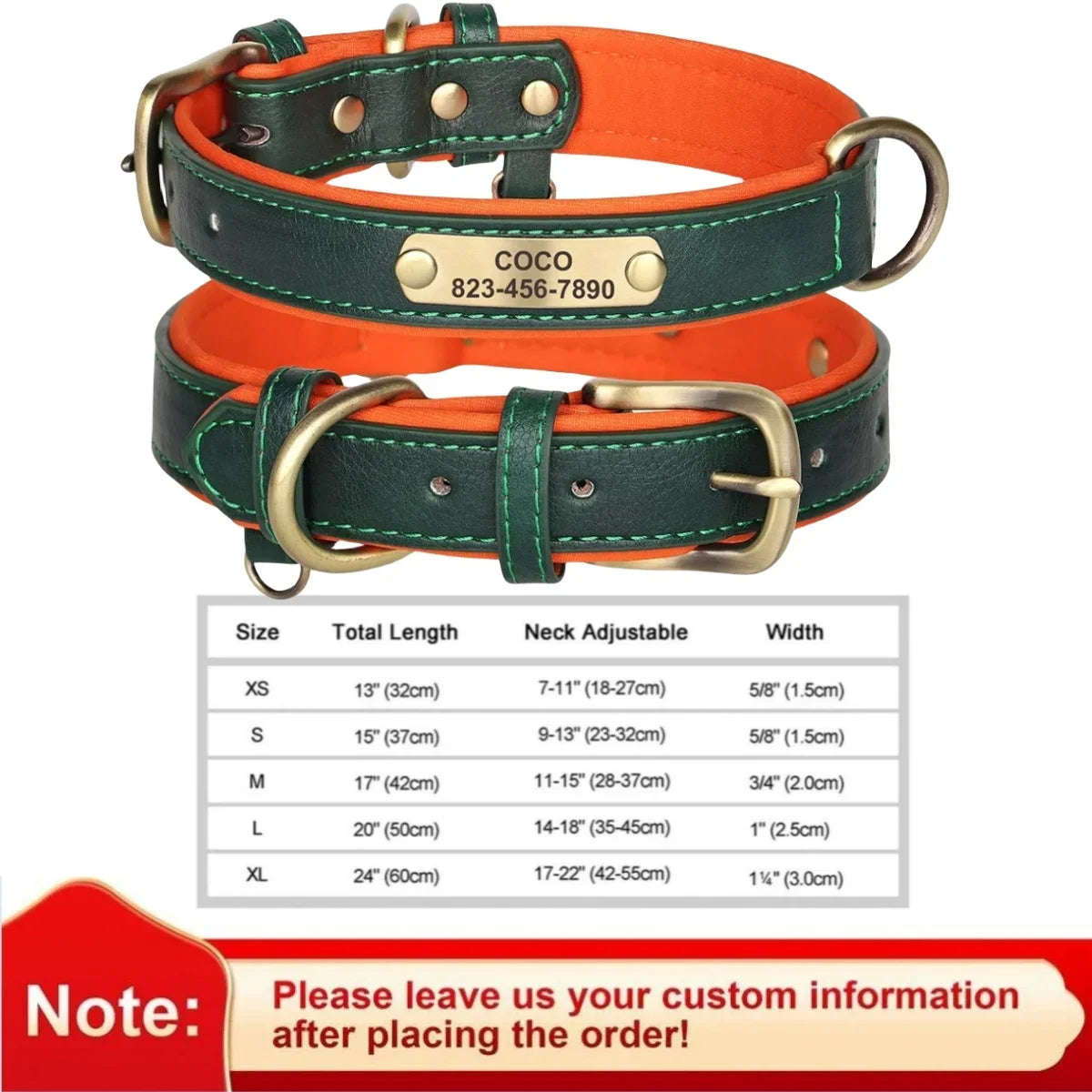 Personalized Leather Dog Collar