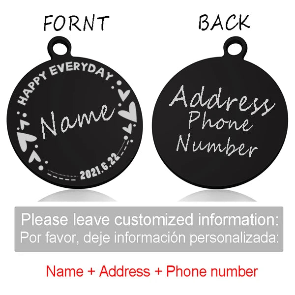 Custom Personalized Cat & Dog ID Tag