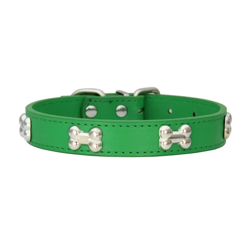 Bone Leather Durable Pet Collar